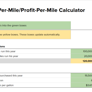 Fuel Optimization/Breakeven Sheet